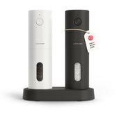 LARS NYSØM Elektrische Zout- en Pepermolen Set Spænding - 2-delige Set met verstelbaar keramisch maalwerk van grof tot fijn - Automatisch kruidenmolense (Carbon Black/Pure White)