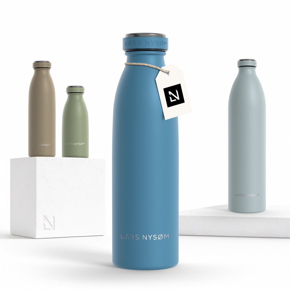 LARS NYSØM - 'Ren' Roestvrijstalen drinkfles 500ml - BPA-vrij geïsoleerde waterfles 05 Liter - Niagara