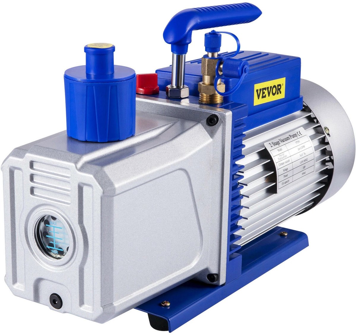Vacuümpomp - Koelmiddel Vacuümpomp - Koeltechnisch Gereedschap - Blauw - 10CFM - Tweetraps - HVAC voor Huishoudelijke Air Conditioning Reiniging - Auto Reparatie Vacuümpomp