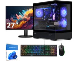 Sedatech Pakket Advanced Gaming PC Waterkoeling Full Vision • Intel i9-12900KF • Geforce RTX4060Ti • 32Gb RAM • 2Tb SSD M.2 • WiFi, USB C • BT • Windows 11 • Desktop computer • Monitor 27''