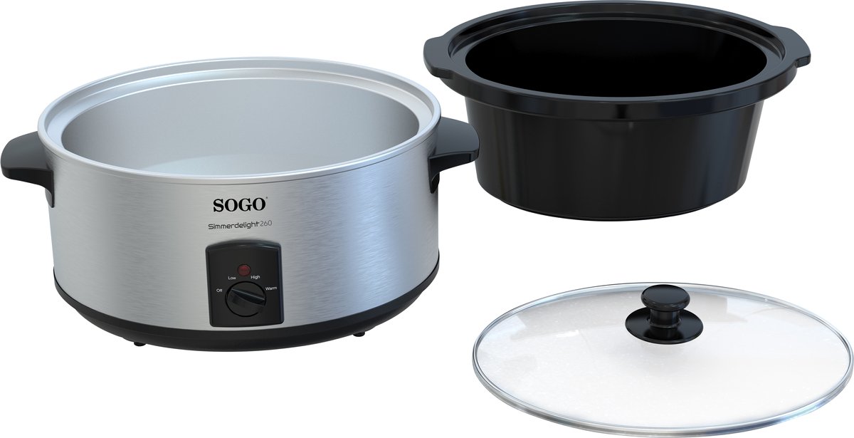 SOGO Slowcooker 5.5L voor 8 Personen met Keramische - afbeelding 2