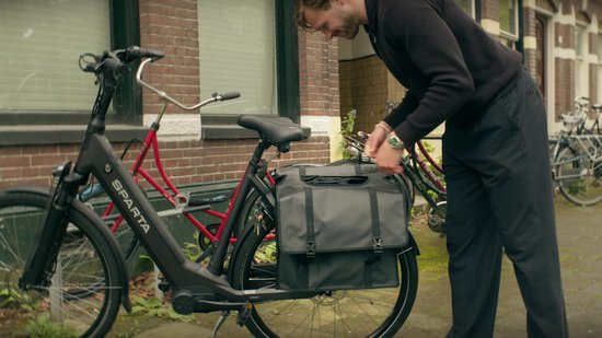 Voltano Dubbele Fietstas XL - Tarpaulin - 100% Waterdicht en Slijtvast - 48 Liter - Zwart