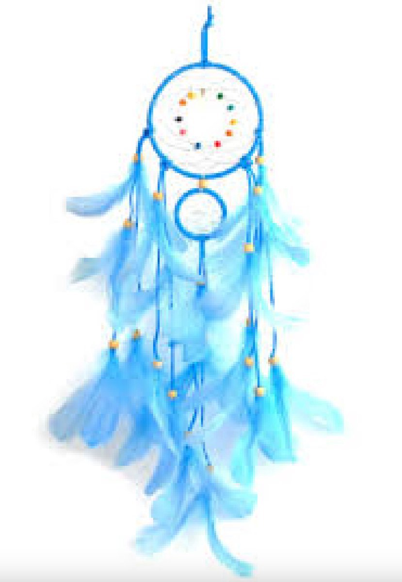 Nixnix Dromen Vanger met verlichting - Dream Catcher - 60cm - Blauw Blauw met verlichting