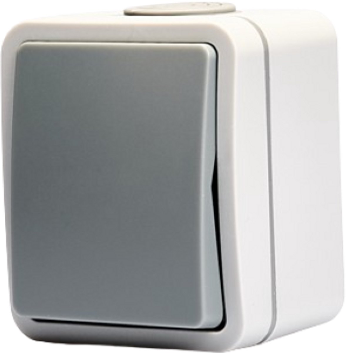 McPower Fix Enkele schakelaar - Wisselschakelaar voor Buiten - Opbouw 250V~/10A - Waterdicht IP54 - Grijs