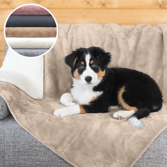 Groene Berg Hondendeken Bank - Waterdicht - Fleece Plaid Hond Kat Huisdier - Bankbeschermer - 125x150 cm - Lichtbruin