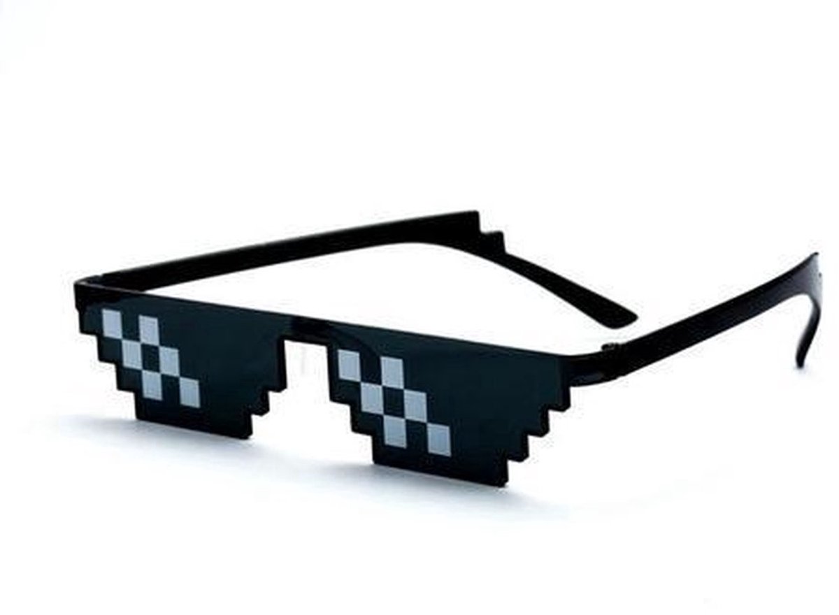 Scoby - Pixelbril - Meme zonnebril - Thug Life bril - Sunglasses - One size - Zwart