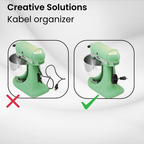 Kitchenaid kabel organiser - zwart - kitchenaid accesoires - kabelhouder zelfklevend - kabelhouder voor keukenmachine - inclusief bevestigingsmateriaal van KitchenAid — afbeelding 5