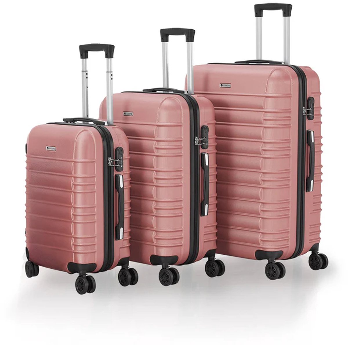 Harde Kofferset Rome - 3-Delig - ABS - Roze