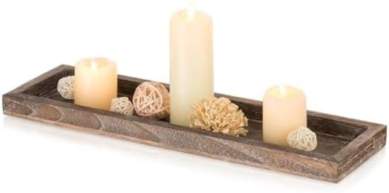 Romadedi Houten Kaarsen Lantaarn Rustiek Boerderij - Gedistilleerd Houten Kaarsen Houder Lantaarn Decoratief voor Vintage Huisdecoratie Shabby Chic Bruiloft Open Haard Schoorsteen Patio Tafeldecoratie