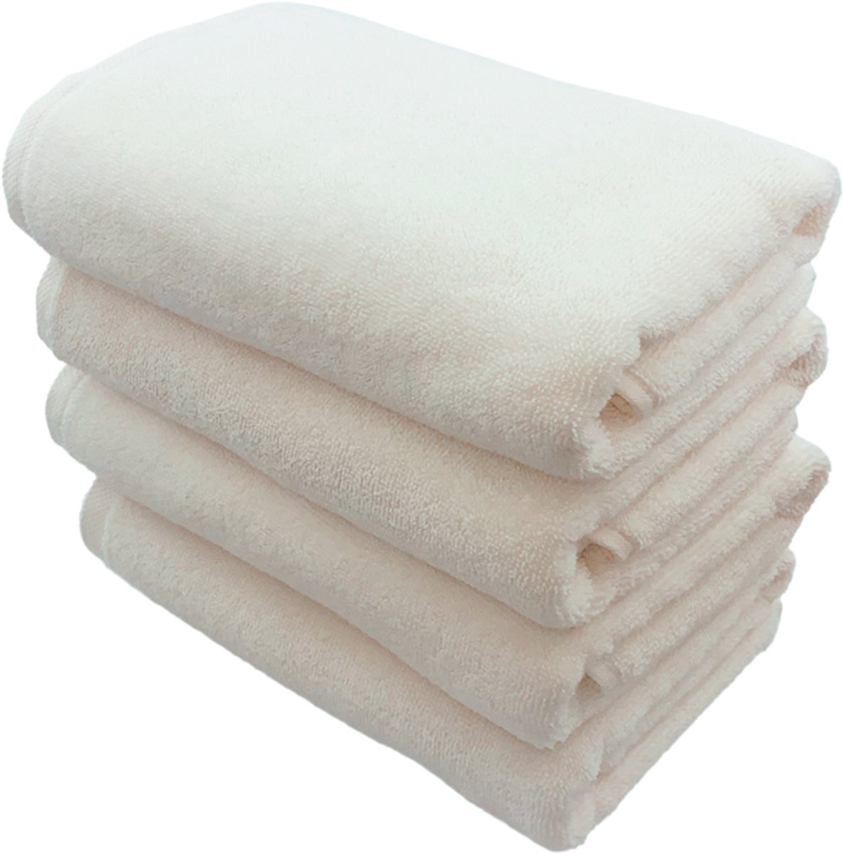 Biologische Handdoekenset - 50x100cm - 4 Stuks - 100% Katoen - GOTS & Vegan - Hotelkwaliteit - Ecru - De Linde Home