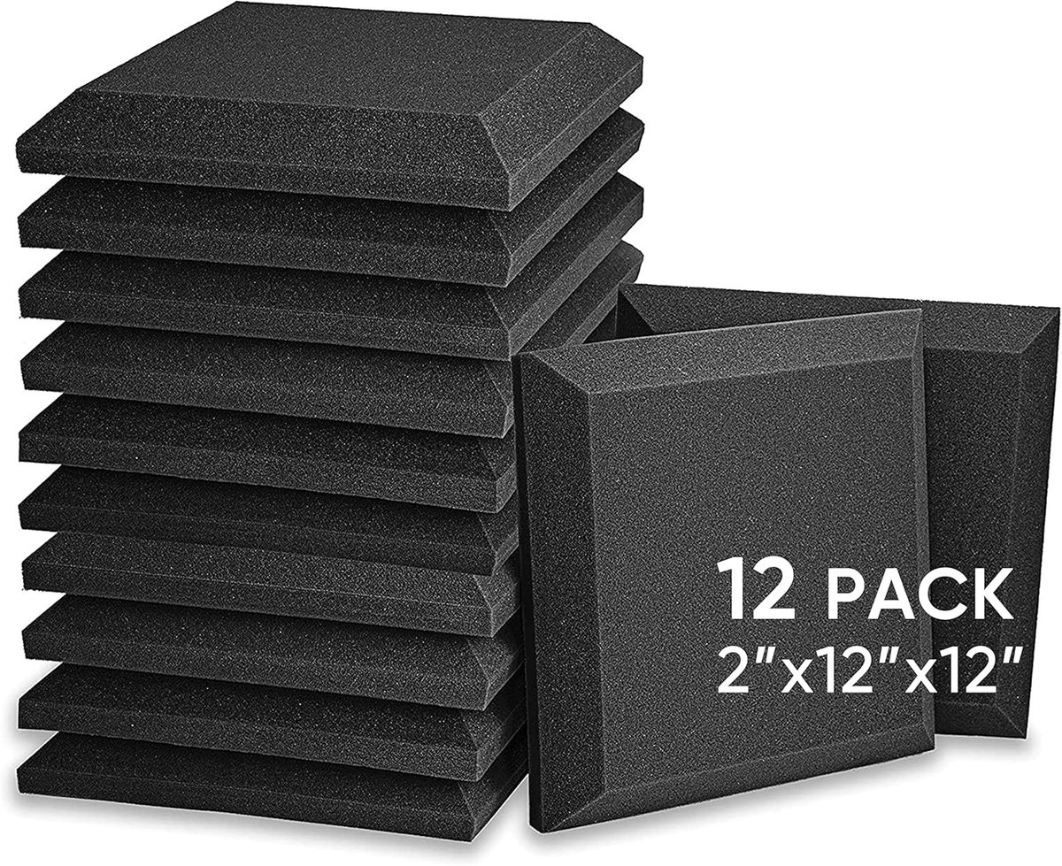 geluiddicht - Geluid Panelen Wiggen Geluiddicht Geluidsisolatie Absorberend Huis en Kantoor 2" X 12" X 12" 12 Pack