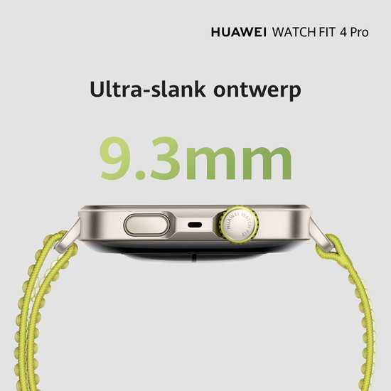 HUAWEI WATCH FIT 4 Pro - Groen geweven horlogeband | Ultra slank design | ECG Functie | Geavanceerde sportmodi | Tot 10 dagen batterijduur | Compatible met iOS & Android