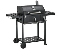 Premie Houtskool barbecue - Smoker Barbecue - Grilloppervlak 54x42cm - BBQ voor buiten, tuin - Zwart