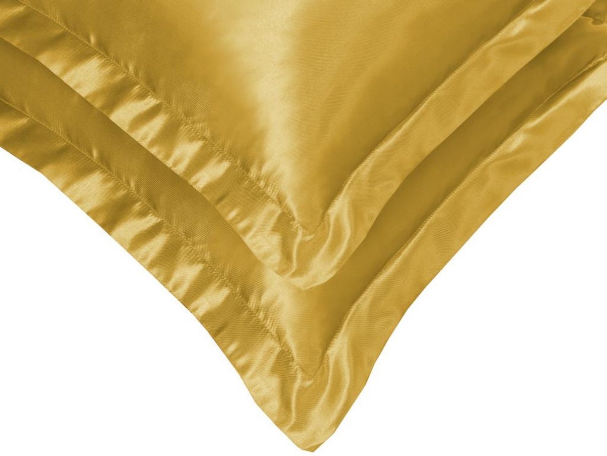 SweetSleeping - Kussenslopen - 2 Stuks - 60 x 70cm - Goud - Satijn - Ademend - Huid en Haar Vriendelijk - Glans Satijn - Satijnen Kussenslopen