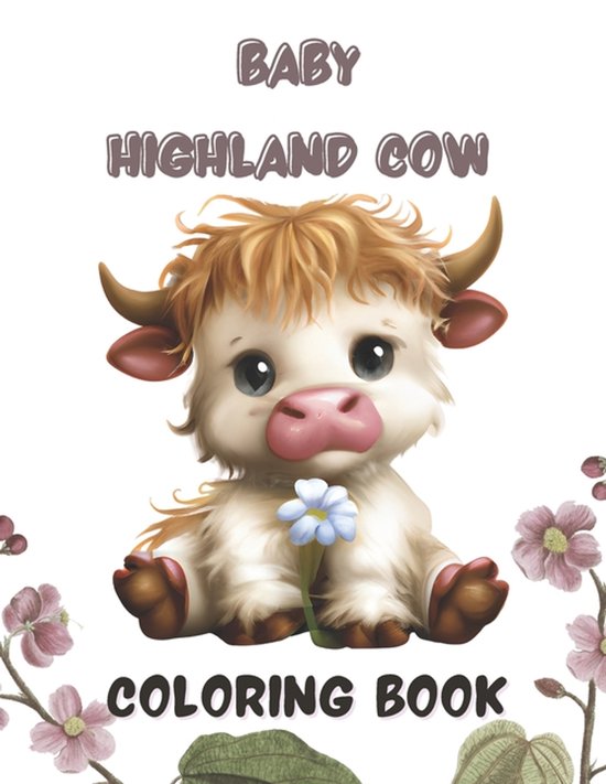 baby highland cow coloring book