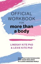 Officiële werkboek voor meer dan een lichaam, met blauwe, roze en paarse verfstreken. Daily Practices for Building Body Image Resilience in a Looks-Obsessed World.