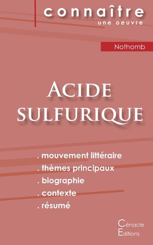 Fiche de lecture Acide sulfurique de Nothomb (Analyse litté ... - cover
