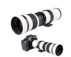 Lightdow 420-800mm F8.3-16 super telelens zoomlens MF voor Canon EOS EF camera wit