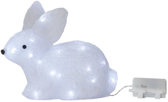 Guirlande lumineuse d'extérieur Star Trading « Crystalo », lapin des neiges, 30 LED, piles et minuteur, lumière froide, largeur : 27 cm