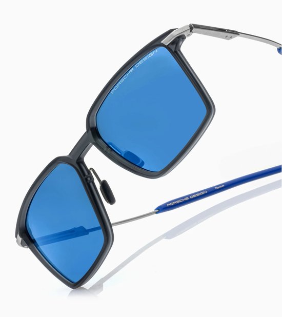Zonnebril Porsche Design P8986 -55D264 55-20-145- zwart/zilver/blauw van Merkloos — afbeelding 3