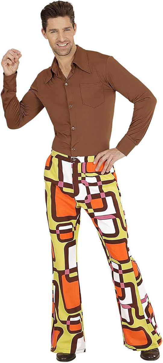 Heren disco broek jaren 70 vlakken