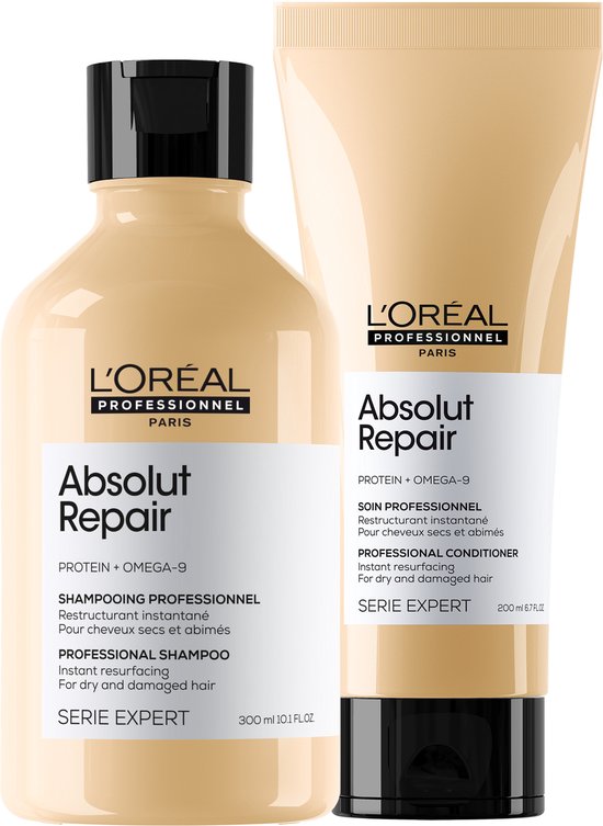 L’Oréal Professionnel Absolut Repair Shampoing 300ml & Après-Shampoing 200 ml – Lot de produits