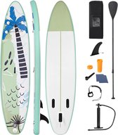 Bol.com COSTWAY Stand Up Paddling Board SUP-board opblaasbaar peddelboard met veiligheidslijn peddel pomp middenvin rugzak en re... aanbieding