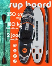 Bol.com MyBoat Bass Hunter Kajak Peddel Boord | SUP Board Set met zitje plus 4 delige peddel voor kano ervaring compleet | 2 tot... aanbieding