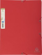 Exacompta 25x Chemise 3 rabats à élastique carte recyclée 380g/m2 Forever - A4 - Rouge - 56985E