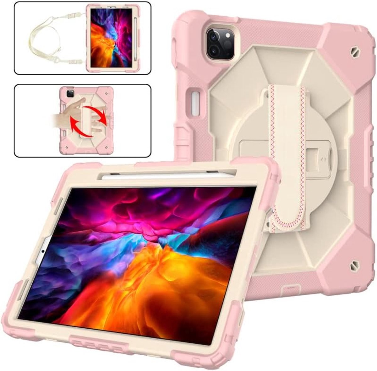 Apple iPad Pro - beschermhoes 11 inch (2018/2020/2021) - 1 stuk - met penhouder en 360° draaibare standaard
