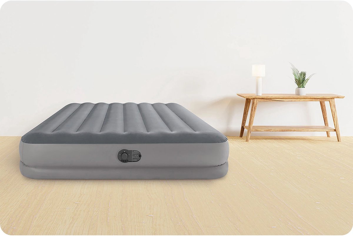 Intex 64136ND Deluxe Pillow Rest Luchtbed, Ingebouwde Pomp, 2-Persoons, 152cm x 203cm x 42cm
