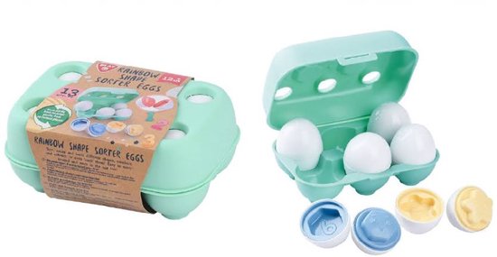 Play educatief speelgoed Regenboog Eieren Vormensorteerder 13-delig.