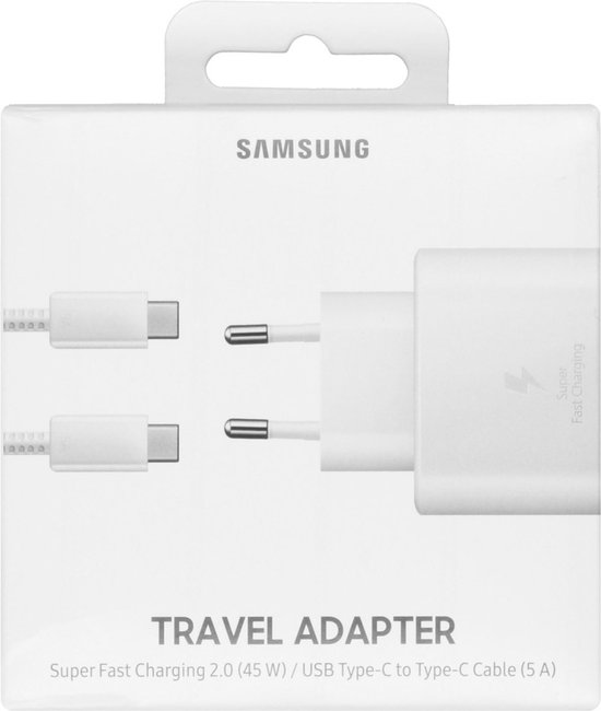 Samsung Power Adapter - USB-C naar USB-C Kabel - 45W - 1m - Wit