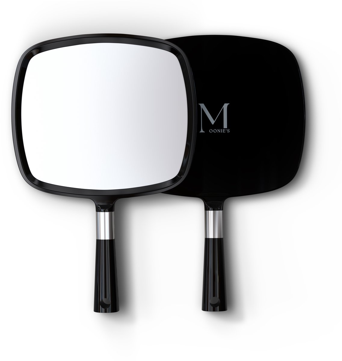 Moonie's Make Up Spiegel Met Handvat - Scheerspiegel - Kappersspiegel - Zwart