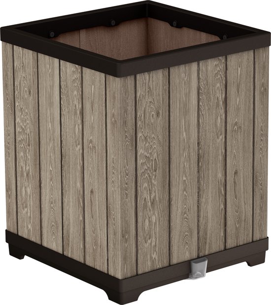 Keter Signature Hoge Plantenbak - Vierkant - 45,5x45,5x55cm - Ashwood