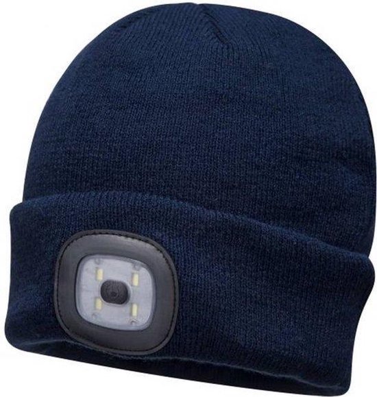 Warme Muts met LED verlichting - Blauw - hip en veilig