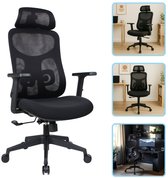 Bol.com OfficeSense OS80 Ergonomische Bureaustoel - Verstelbare Lendensteun - Bureaustoelen voor Volwassenen - Zwart aanbieding