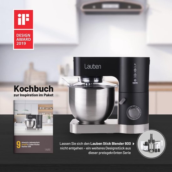 Keukenmachine 1200W met metalen transmissie en 5,5L capaciteit van Emerio — afbeelding 3