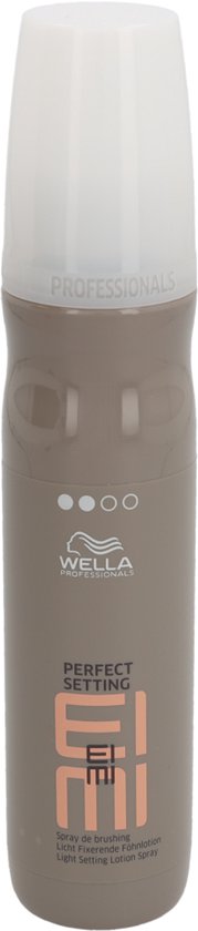 Wella Professionals EIMI Perfect Setting light setting lotion spray, bruine fles met witte dop.