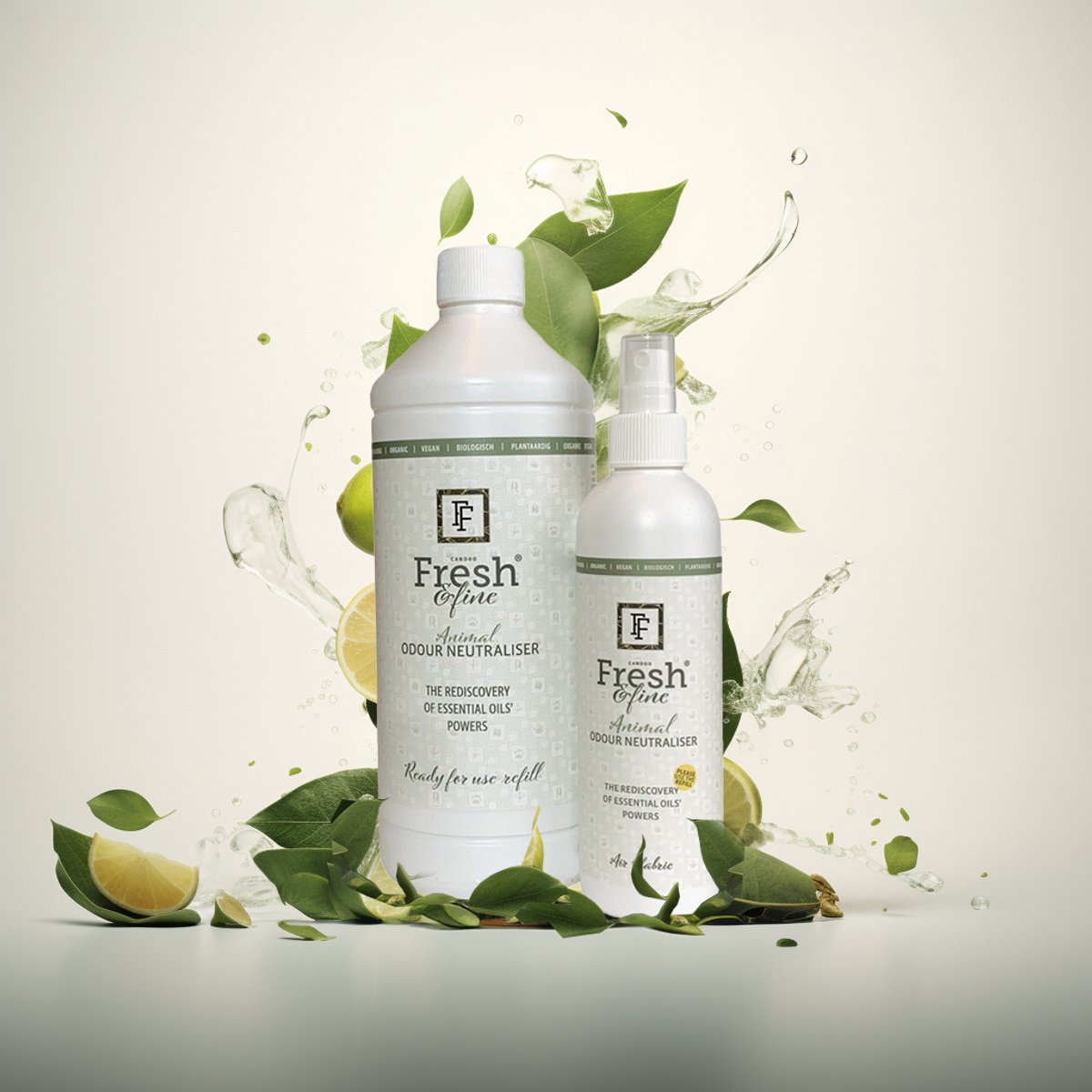 Fresh&Fine Luchtverfrisser Startset - 100% natuurlijke anti dierengeur spray + Navulling