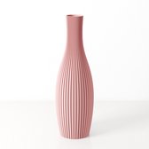 Fleuriek - Smalle Hoge Vaas - Roze - H30 cm - Dunne Japandi Vaas - Minimalistische designvaas - Decoratieve vaas vensterbank of tafelvaas
