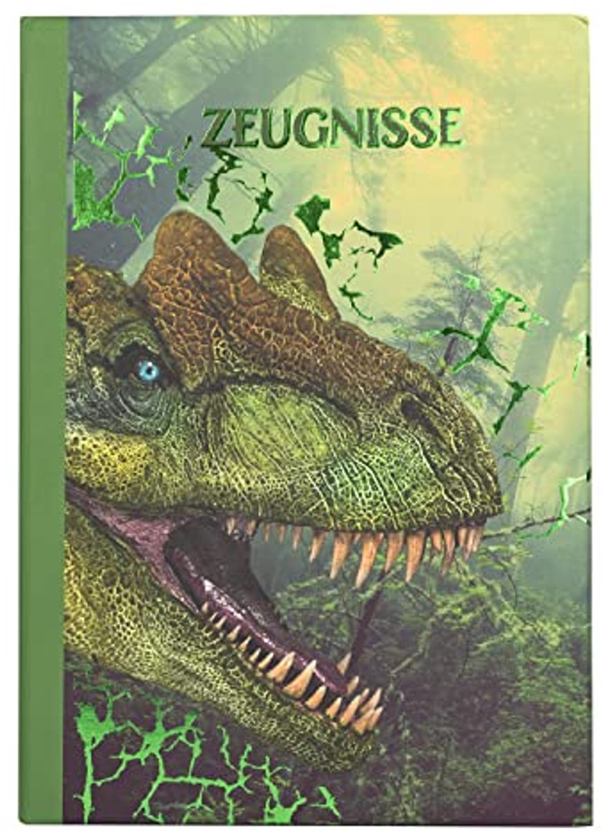 Idena 20131 - certificaatmap in dinosaurusdesign, met 12 vakken voor DIN A4-formaat