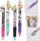 Stylo pour chien avec gomme, gel, automatique, ENCRE BLEUE, effaçable, 0 mm