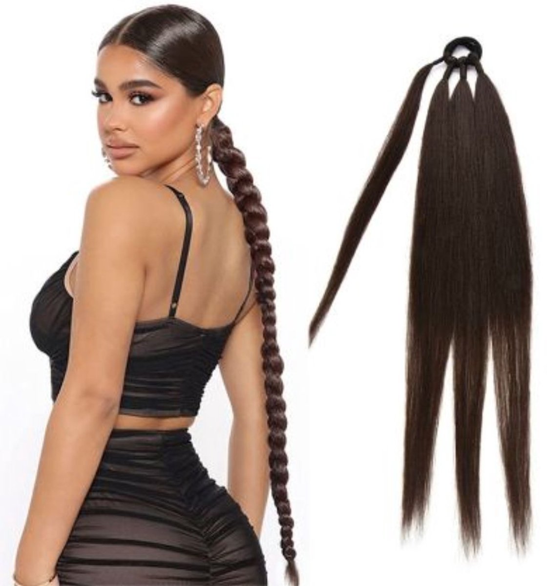 Bodybite - Vlechthaar Hairextension - Hairextensions - Haarstuk - Hair Extensions - Vlecht Haar - Bruin - BRAIDELLA