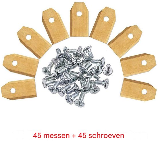 45 stuks titaniumlegering messen - 45 schroeven + goud 45 stuks- 45 stuks titanium vervangingsmessen voor van Merkloos	 — afbeelding 2