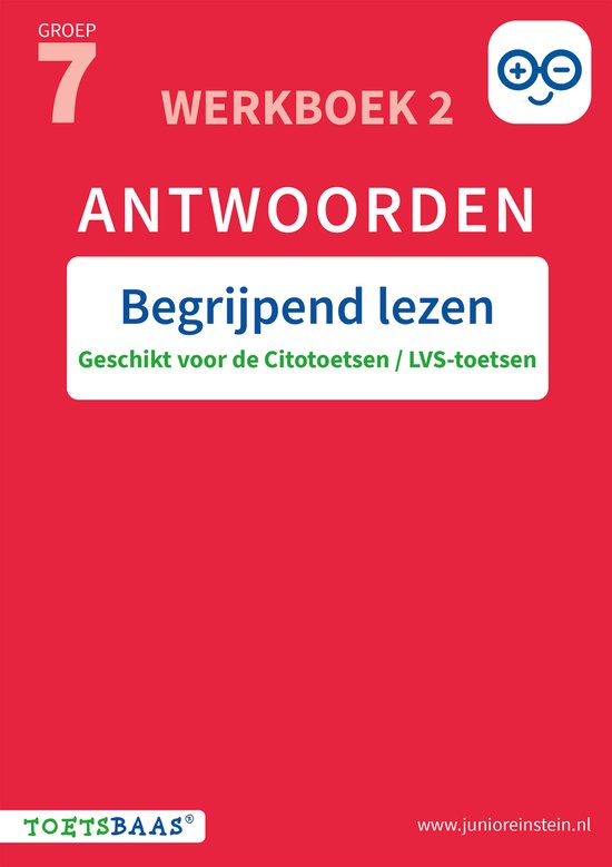 Toetsbaas - Begrijpend lezen antwoordenboek 2 groep 7 Werkbo ... - cover