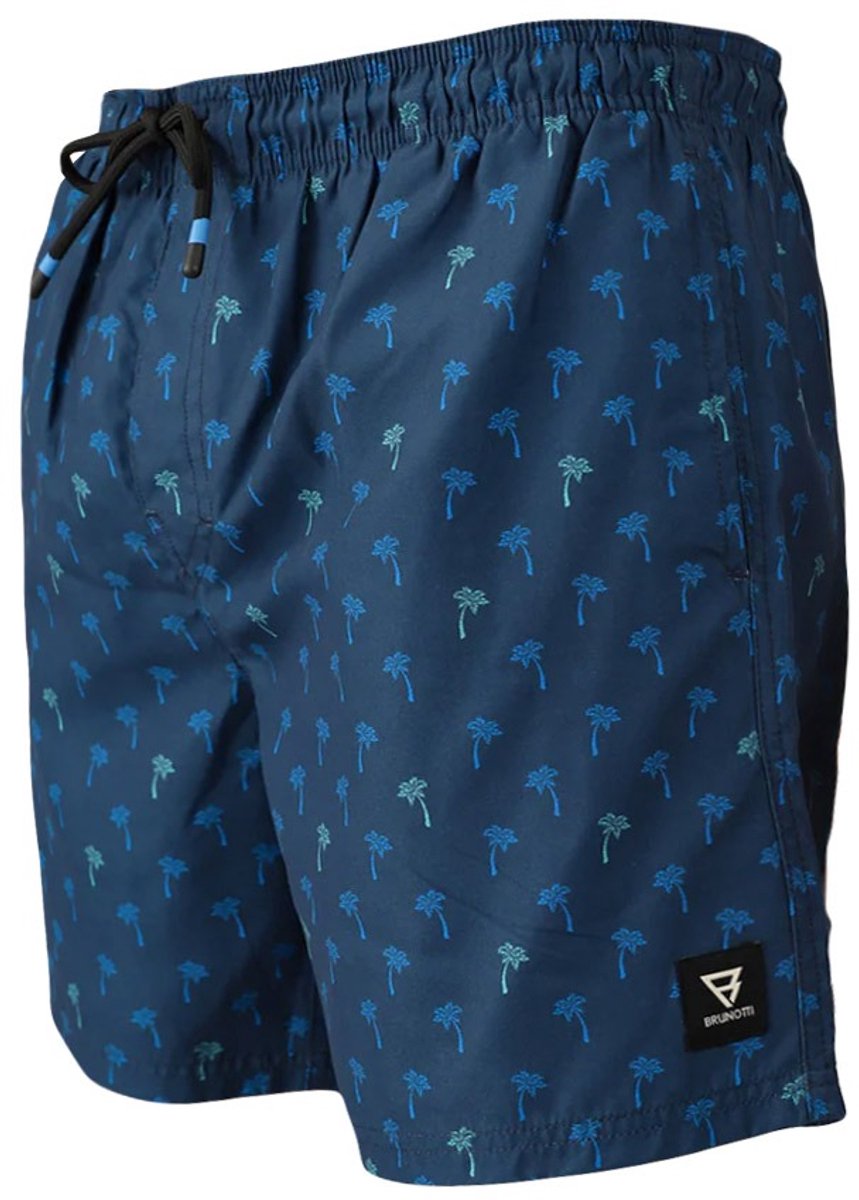 Brunotti Cester-Mini Zwembroek Mini Palm Aqua Night Heren 100% Recycled 4-Way Stretch Sneldrogend XXL Blauw