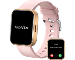 Nexvex® Elite Smartwatch voor Dames - Sporthorloge met Hartslagmeter - Bloeddrukmeter - Stappenteller - Sport Horloge met Belfunctie - Smart Watch Saturatiemeter - Zaklamp - Yoga - Bluetooth Activity Tracker - Android/iOS - 2.0 Inch - Rosé