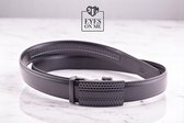 Ceinture en cuir noir sans trous avec boucle automatique pour homme ( modèle N031 )