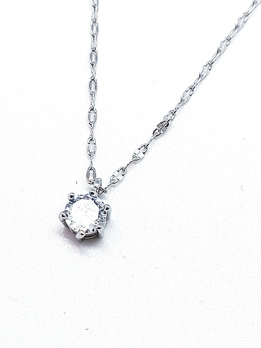 Ketting Dames- Zilver 925- Ketting met Diamant Hanger- Gedraaid- Vrouw- LiLaLove- Moederdag